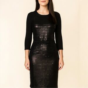 KAREN MILLEN Sequin Paillette Midi Sheath Dress